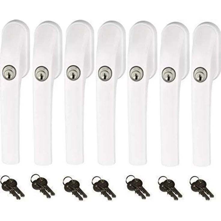 Abus FG300 abschließbarer Fenstergriff, weiß, im Set 7 Stück alle gleichschließend AL0089 mit insgesamt 14 Schlüssel - Preisvergleich