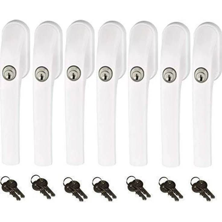 Abus FG300 abschließbarer Fenstergriff, weiß, im Set 7 Stück alle gleichschließend AL0089 mit insgesamt 14 Schlüssel - Preisvergleich – Bild 1