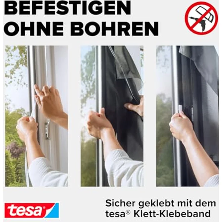 tesa Pollenschutzgitter für Fenster, 1,50 m x 1,30 m – Bild 4