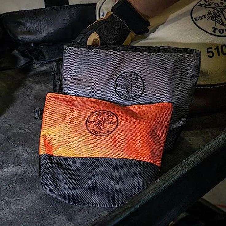Klein Tools Werkzeugtasche mit Reißverschluss in Orange-Schwarz, Grau-Schwarz, 31,8 cm Leinen, 2er-Pack Klein Tools 55470 – Bild 12
