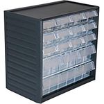 Treston 290C-3 Kleinteilemagazin 290C, BxTxH 310x180x290 mm, grau, bxtxh 310x180x290 mm - kombi mit 37228 schubladen glasklar