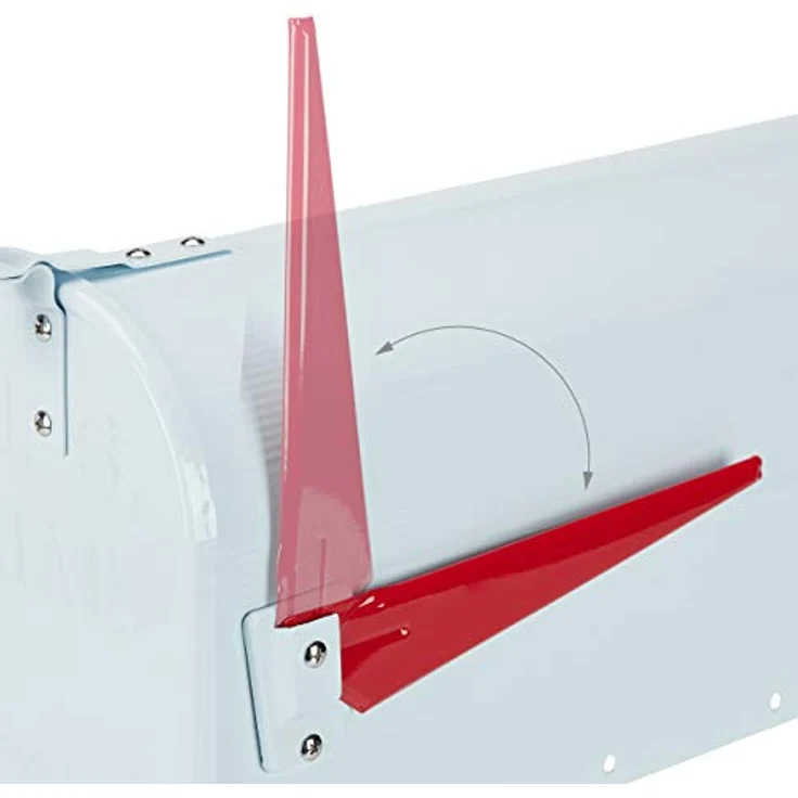 Relaxdays US Mailbox, Vintage, Fahne rot, Nostalgie, Retro-Look, ausgefallener Briefkasten, lustiges Zeitungsfach, weiß – Bild 6