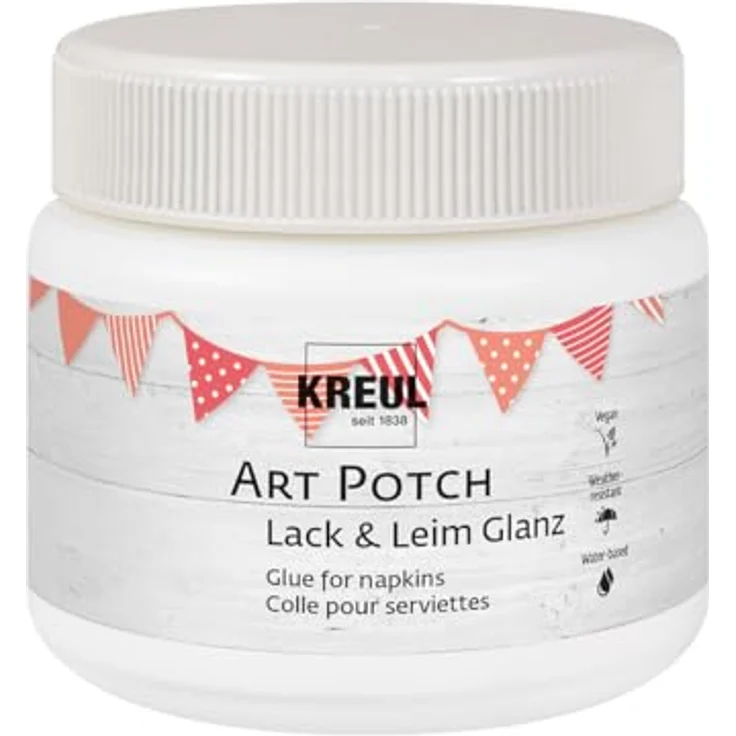 Kreul Art-Potch Serviettenlack, 150 ml, glänzend, wasserfest und lösungsmittelfrei – Bild 1