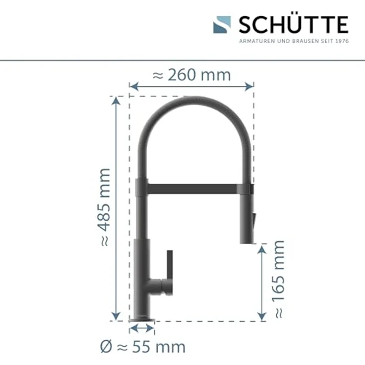 Schütte Spültischarmatur MIAMI, energiesparende Cold-Start-Technik, 360° schwenkbar, 2-fach verstellbare Geschirrbrause in Soft-Touch Qualität – Bild 5