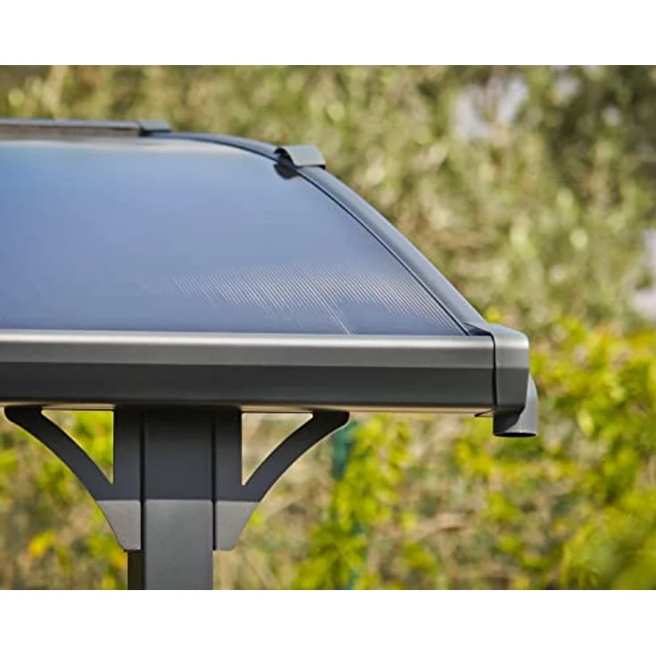 Canopia by Palram Arcadia Alpine Einzelcarport, 1077 x 359 cm, grau, aus rostfreiem Aluminium, mit UV-beständigen Polycarbonatplatten – Bild 5