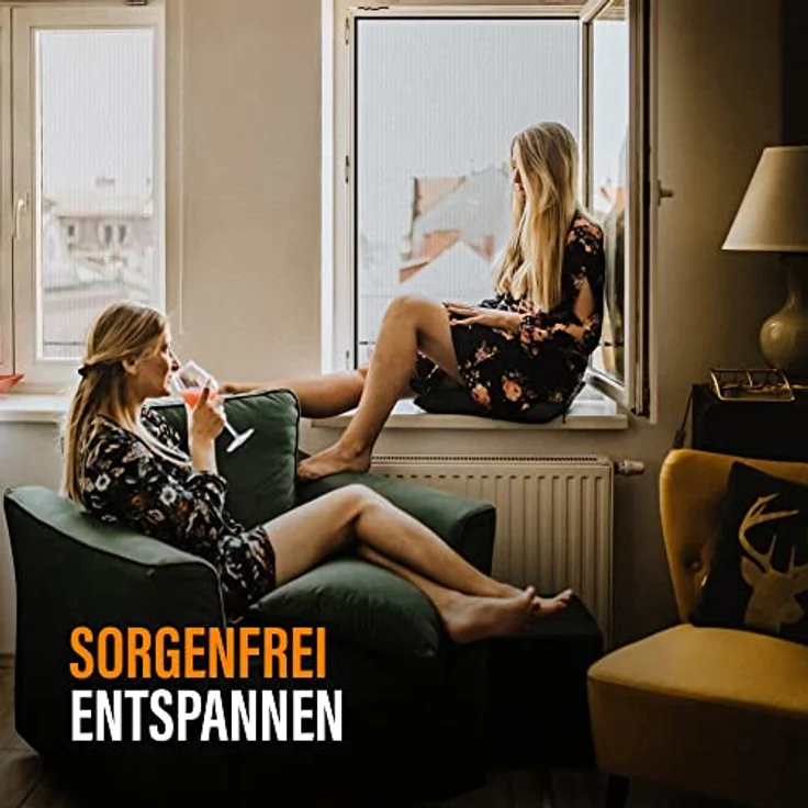 4er Pack Fliegengitter für Fenster - Mückennetz 130cm x 150cm (zuschneidbar), Insektenschutz mit starken selbstklebenden Klettband – Bild 4
