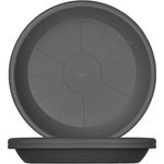 BigDean 3X Blumentopf Untersetzer Ø 19 cm Anthrazit Kunststoff Blumenuntersetzer - Passend zu Ø 20 cm Blumentöpfen