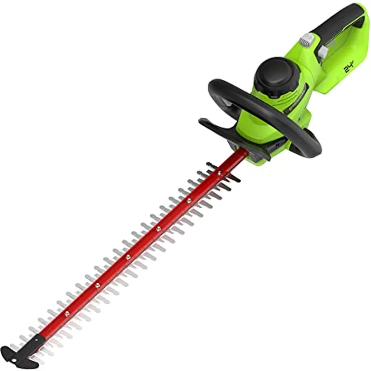 Greenworks G24HT56II, 24V Akku-Heckenschere mit 56 cm Doppelklinge, Schneidet Äste bis 25,4 mm, schwenkbarer Kopf, ohne Akku & Ladegerät