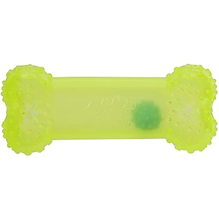 Jazwares Wham-O Pets Superball Leckerli-Spender – 15,2 cm durchscheinender Knochenförmiger Gummi-Leckerli-Spender mit abnehmbarem 5,1 cm Superball