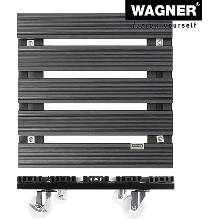 WAGNER Pflanzenroller WPC 38,5 x 38,5 cm I Pflanzenroller & Blumenroller für Außenbereich + Innenbereich, anthrazit I Kübelroller aus WPC (Wood Plastic Composite) I Tragkraft 100 kg ? 20054001 – Bild 6