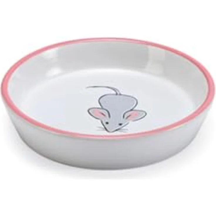 Karlie Napf Keramik, handbemalt mit Mausmotiv, 200 ml, 16 cm Durchmesser, rot, ideal für Katzen