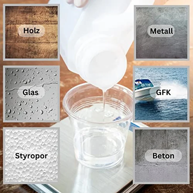 DD Composite Epoxidharz 750g mit Härter + 1m² Glasfilamentgewebe 390g/m² Köper, lösungsmittelfrei und chemikalienbeständig – Bild 4