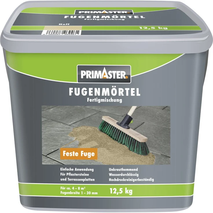 Primaster Fugenmörtel 1 - 30 mm, 12,5 kg Naturfarbiger Baustoff für professionelle Anwendungen