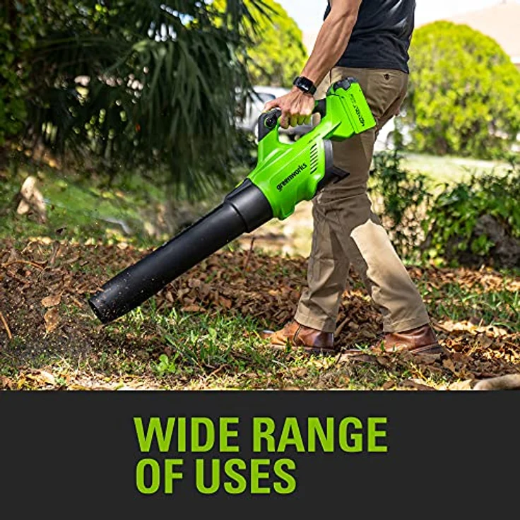 Greenworks G-Max Accu Bladblazer 40 V, akkubetriebener Laubsauger und -bläser mit bürstenloser Motorentechnologie, 2 Ah Akkus und Ladegerät, 2,2 kg, variable Geschwindigkeitsregelung – Bild 5
