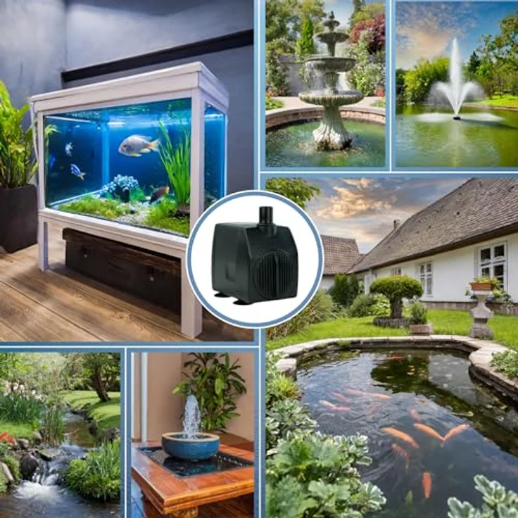 KERRY Wasserpumpe KEP950L – 950 L/H | 14 Watt | 180 cm Förderhöhe | Teich- und Aquariumpumpe | Schwarz – Bild 9