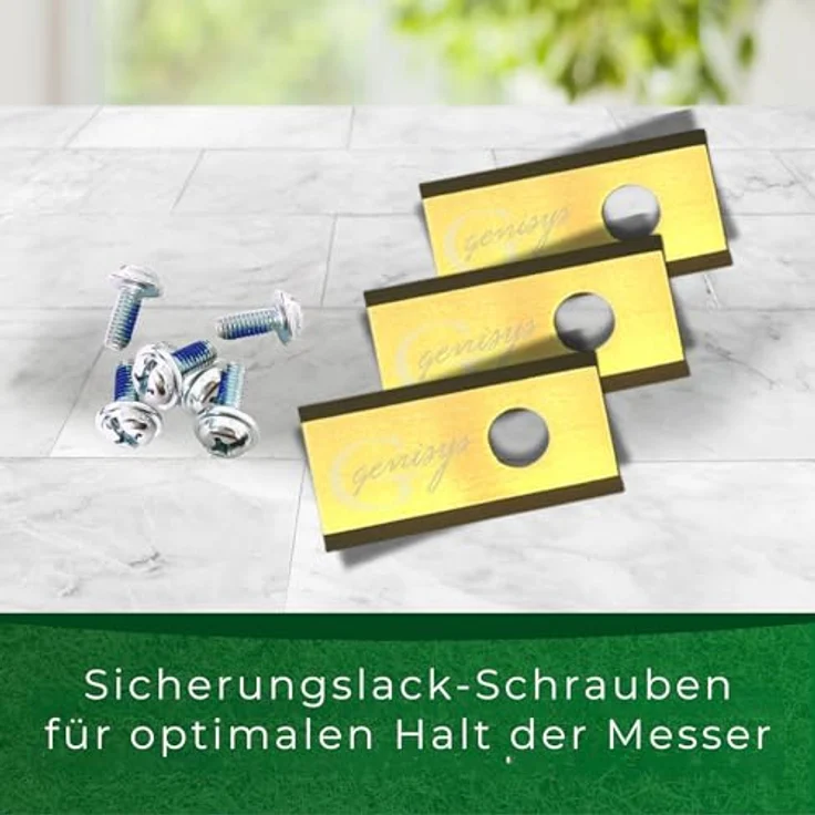 Genisys 30 Titan Ersatz Messer Klingen kompatibel für Worx Landroid (1-Loch HQ 2019 longlife 1,0 mm) + Schrauben (DIN EN 50636 geprüft) – Bild 6