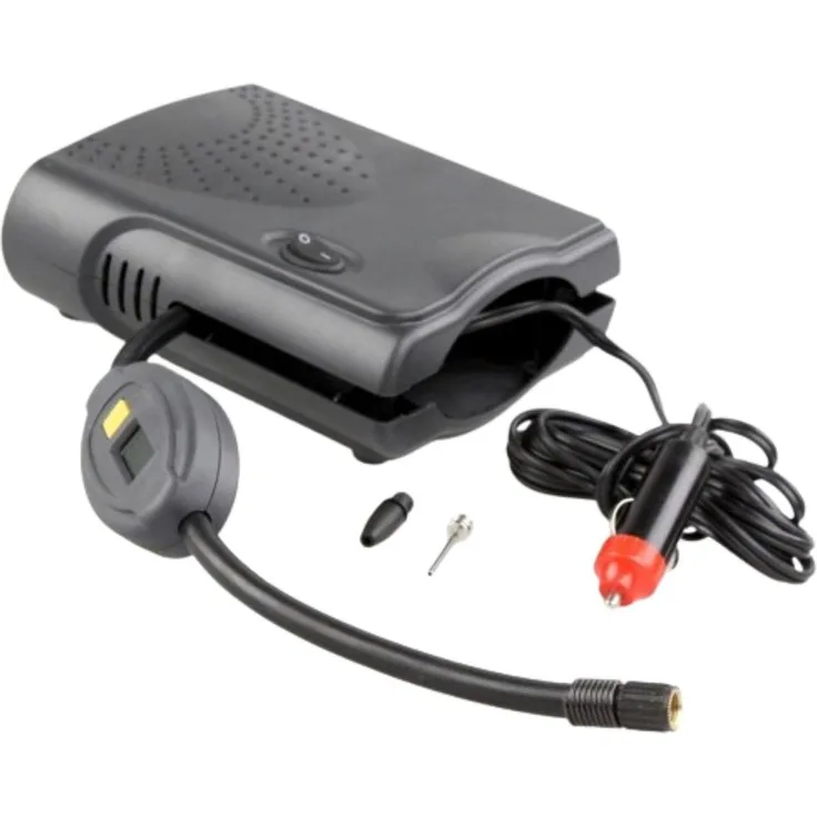 All Ride Luftkompressor digital 12V 100PSI, automatischer KFZ Kompressor mit Adapter und Nadelventil, 3-teilig
