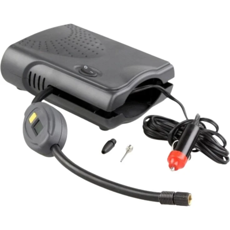 All Ride Luftkompressor digital 12V 100PSI, automatischer KFZ Kompressor mit Adapter und Nadelventil, 3-teilig