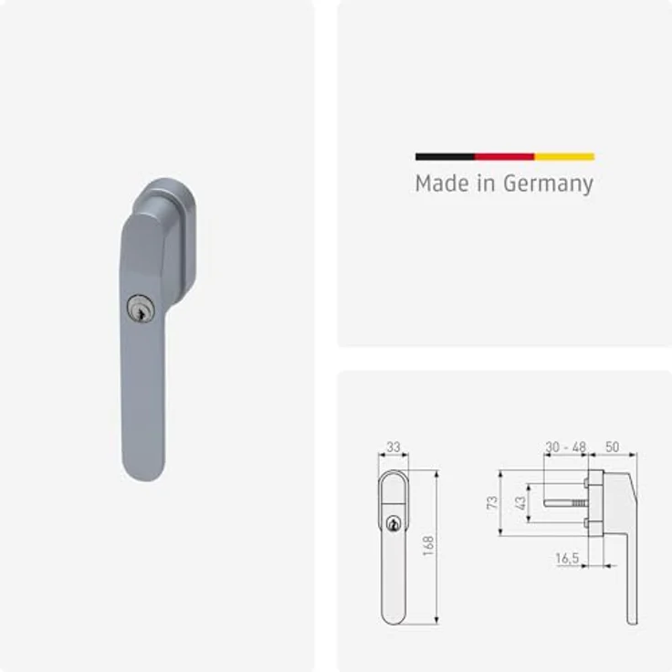 ABUS FG400, Abschließbarer Fenstergriff mit Druckzylinder und Schlüssel, Kindersicherung und Einbruchschutz, Sicherheitslevel 5, Silber – Bild 4