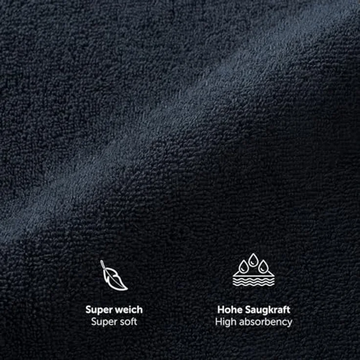 Blumtal Saunatuch 80x200 cm, Dunkelblau, Oeko-Tex® Standard 100, 100% Baumwolle, Pflegeleicht, Ideal für Wellness und Freizeit – Bild 5