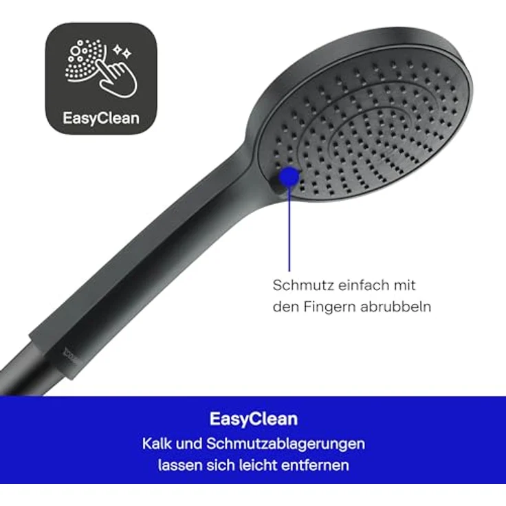 Duravit Handbrause 3jet 110, Duschkopf Regendusche in Schwarz-Matt, hohe Funktionalität, NEU – Bild 2