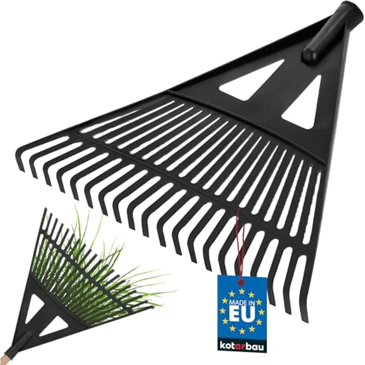 KOTARBAU® Laubrechen 43 cm, Kunststoff ohne Stiel, schwarz, für Laub, Moos & Heckenschnitt