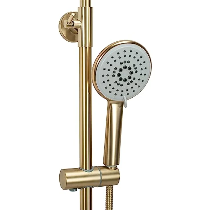 wohnwerk.idee VERSO Duscharmatur Duschsystem Regendusche in Gold Matt Schwarz, hochwertig und korrosionsbeständig – Bild 5