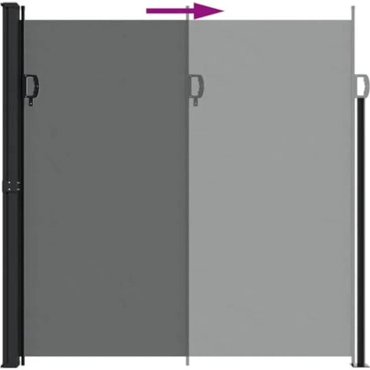 vidaXL Seitenmarkise, Wandmarkise mit PU-Beschichtung, Sichtschutz für Balkon Terrasse Garten, Windschutz Markise, Ausziehbar Anthrazit Polyester – Bild 5