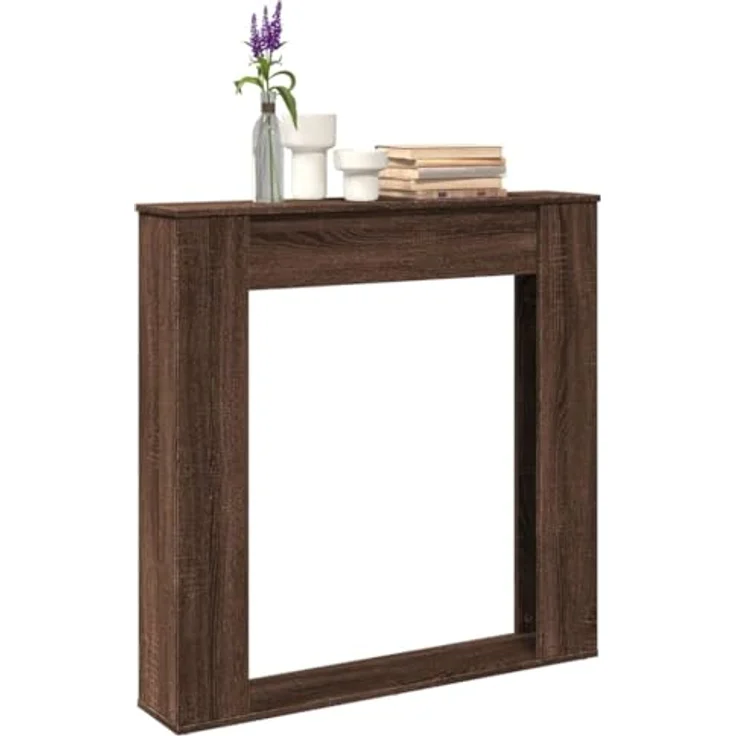 vidaXL Kaminumrandung Braun Eichen-Optik, 100x20x100 cm, Holzwerkstoff, pflegeleicht und langlebig – Bild 2