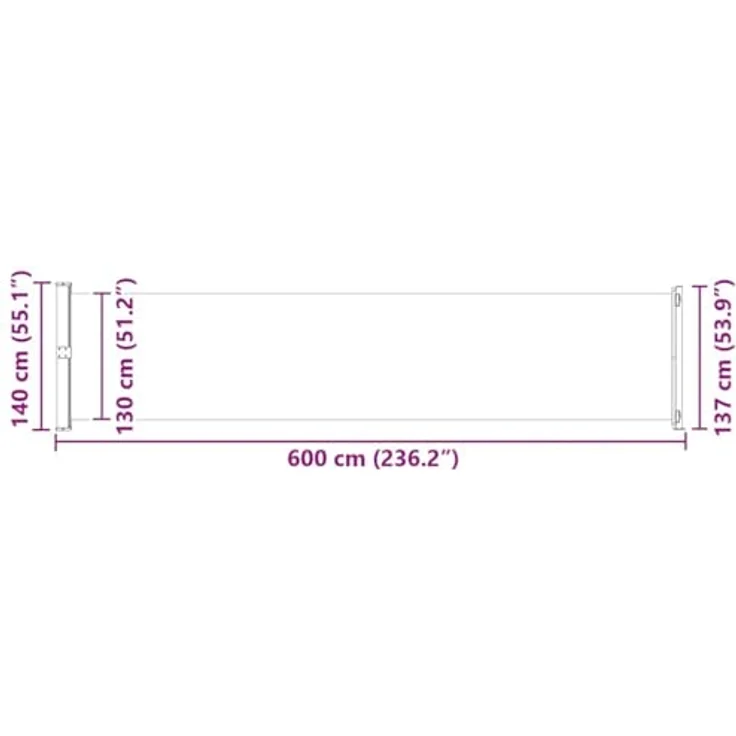 vidaXL Markise Seitenmarkise Ausziehbar 140x600 cm Blau, UV-beständig und wasserfest – Bild 3