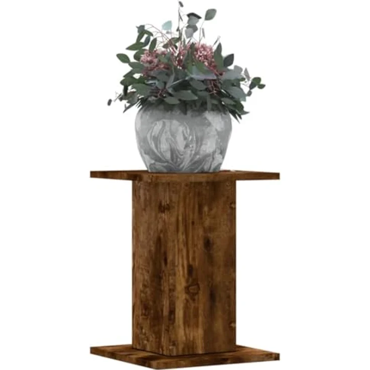 vidaXL Blumenständer Pflanzenständer 2 Stk. Räuchereiche 30x30x40 cm Holzwerkstoff (1 St) mit hoher Belastbarkeit – Bild 3