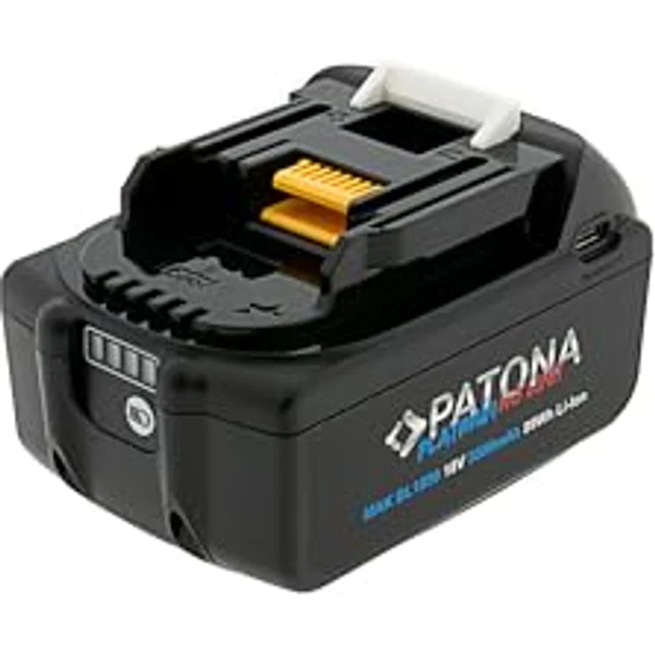 PATONA Akku mit USB-C In- und Output kompatibel mit Makita 18V BL1850B u. BL1860B | 5500mAh | LED Kapazitätsanzeige – Bild 5