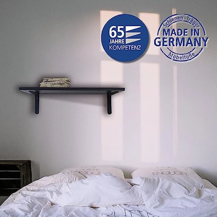 Element System 18133-00148 Regalkonsole Arena-Regalträger - 5 Größen - 3 Farben - 2 Stück-weißaluminium - 80 x 120 mm, 80x120 mm – Bild 2