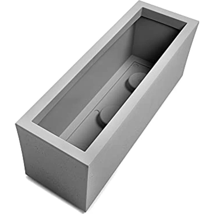 ONDIS24 Vulkan Pflanzkübel Balkonkasten mit Wasserspeicher, 25L Pflanzvolumen, rechteckig, Basaltfarbe, für Balkon und Terrasse – Bild 2