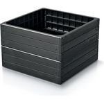 Kreher Hochbeet Woody, Hochbeet-Kit in Holzoptik, Anthrazit, 76x76x25 cm (2)