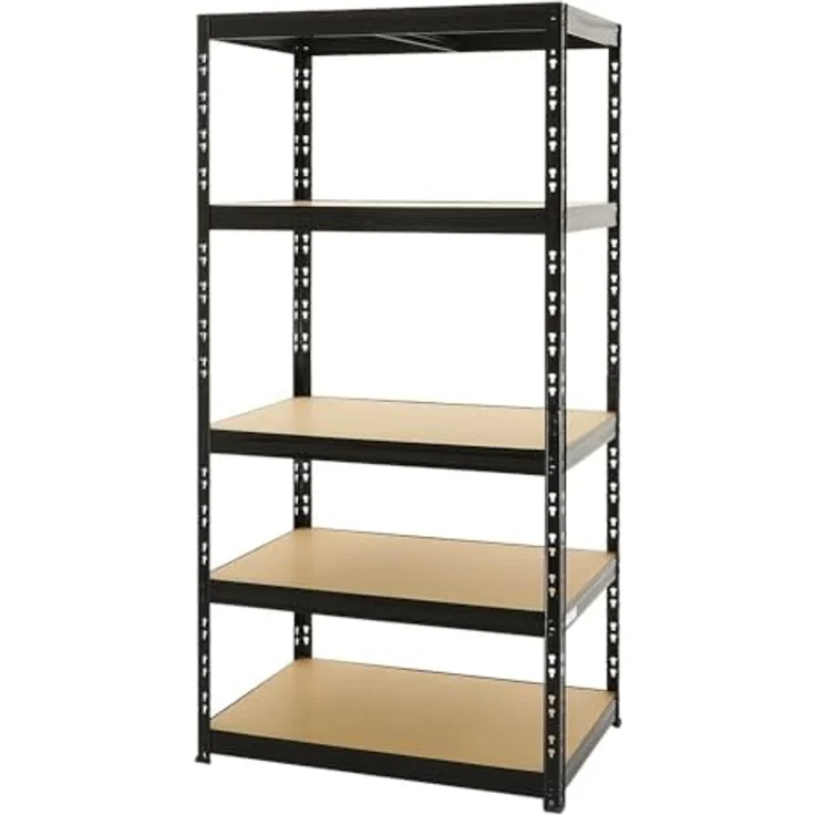 Proregal Eckregal Mega Deal + 2x Schwerlastregal Tiger, Schwarz, 5 Fachböden, Traglast pro Boden 175 kg, Steckmontage – Bild 6