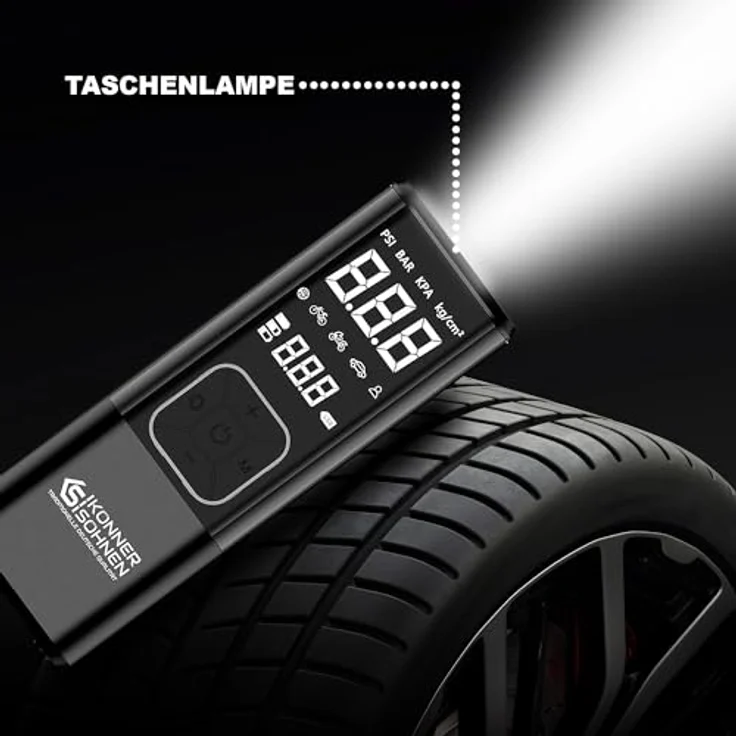 Könner & Söhnen KS P20, tragbarer Kompressor mit 150 Psi Betriebsdruck und integriertem Display, 22 l Tankvolumen, akkubetrieben – Bild 6