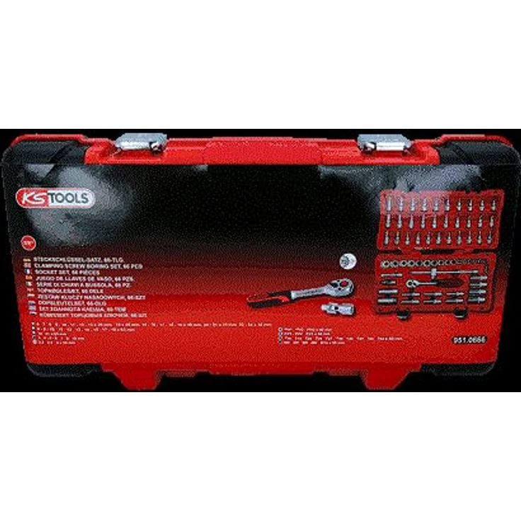KS Tools Bit- und Steckschlüsselset 3/8", 66-tlg, 6-kant, mit FlankTraction-Profil, Chrom Vanadium, in stabilem Kunststoffkoffer – Bild 7