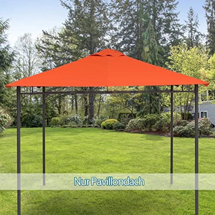 Outsunny Pavillondach, Ersatzdach für Pavillon, Pavillonabdeckung, Sonnenschutz Polyester, Orange, 2,98 x 2,95 m – Bild 2
