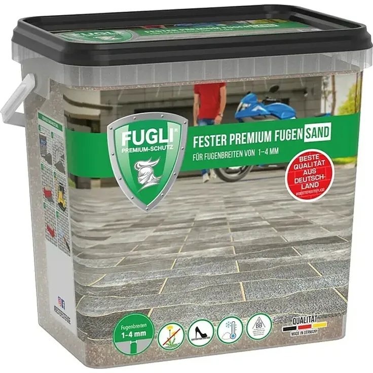 Fugli Fester Fugensand Premium, unkrauthemmender Fugensand aus Basalt, 15 kg
