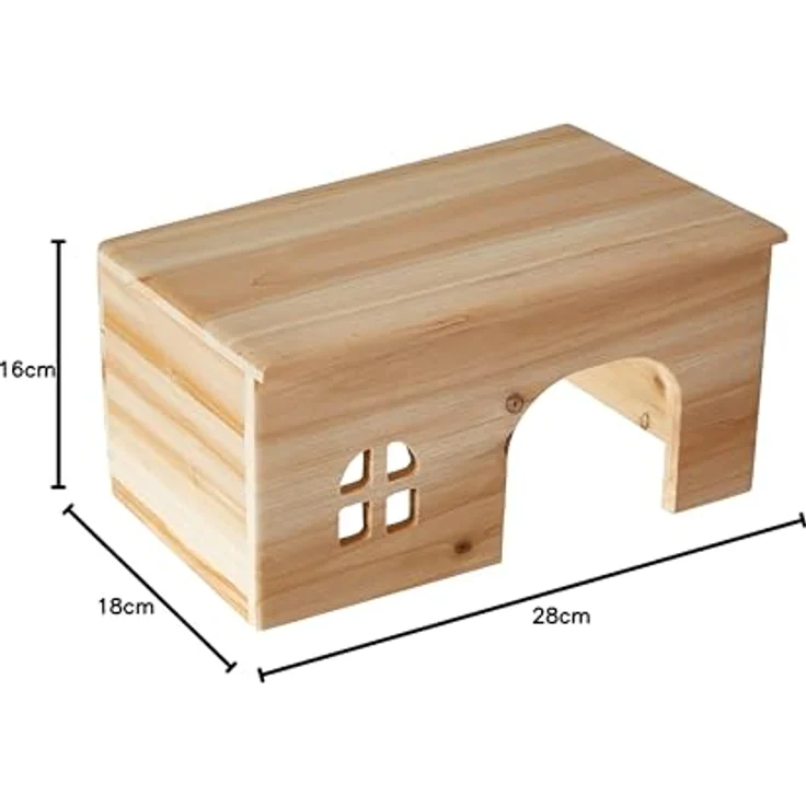 TRIXIE 61262 Holzhaus, Meerschweinchen, 28 × 16 × 18 cm, hochwertiges Kiefernholz, mit Liegefläche auf dem Dach - Preisvergleich – Bild 5