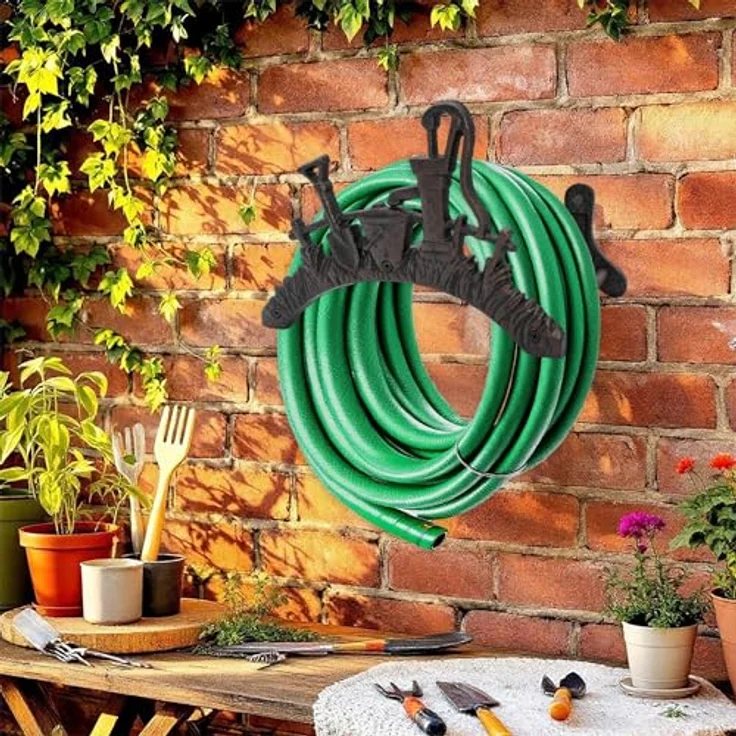 Spetebo Wand Schlauchhalter aus Gusseisen - 29 x 18,5 x 14 cm - Garten Schlauchhalterung Metall Wand Halterung Antik – Bild 6
