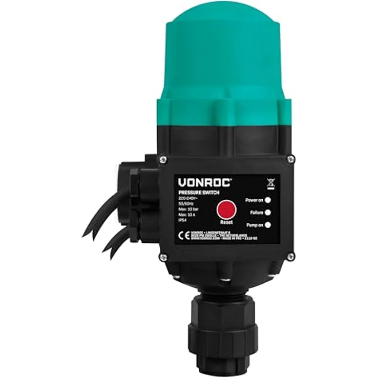 VONROC Hydrofoorpumpe 1000W, Automatische Wasserpumpe mit Druckschalter und Trockenlaufschutz, Fördermenge 3500l/h, 4,4bar für Gartenbewässerung – Bild 6
