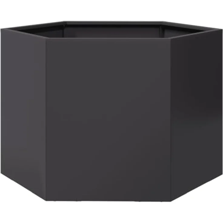 vidaXL Pflanzkübel Schwarz Sechseckig 69x60x45 Stahl - Witterungsbeständig und geräumig – Bild 1