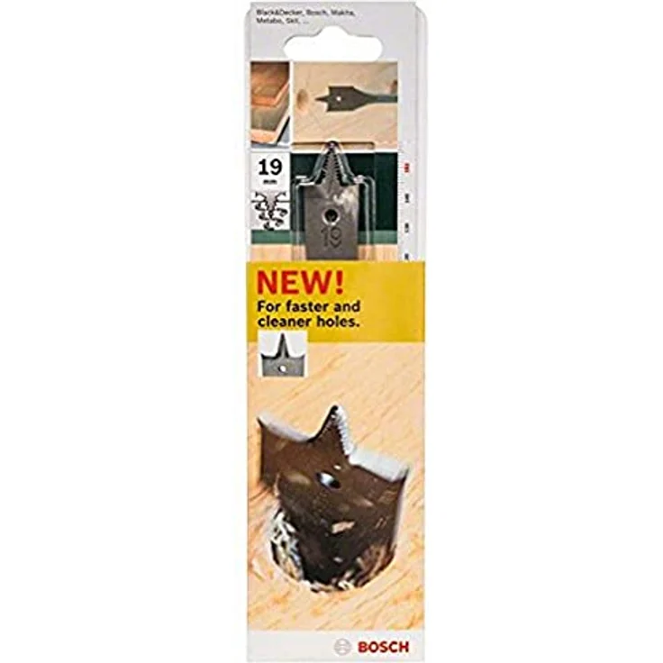 Bosch DIY Flachfräsbohrer Self Cut, Holzbohrer mit 1/4"-Sechskantschaft, Ø 19 mm, selbstzentrierende Gewindespitze, für Weich- und Mittelholz – Bild 1