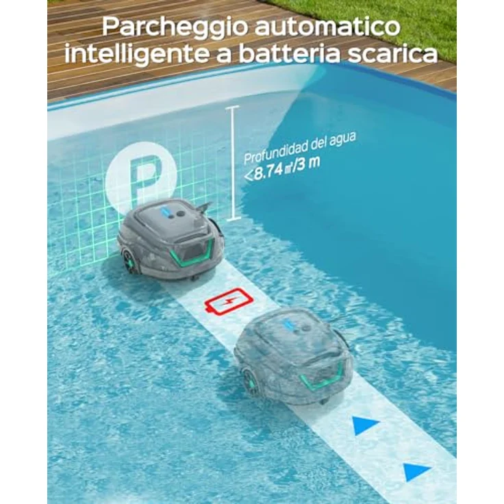Wybot A1, Wireless Poolreinigungsroboter mit 120 Minuten Akkulaufzeit, intelligenter Kantenreinigung und fortschrittlichem Filtersystem – Bild 4