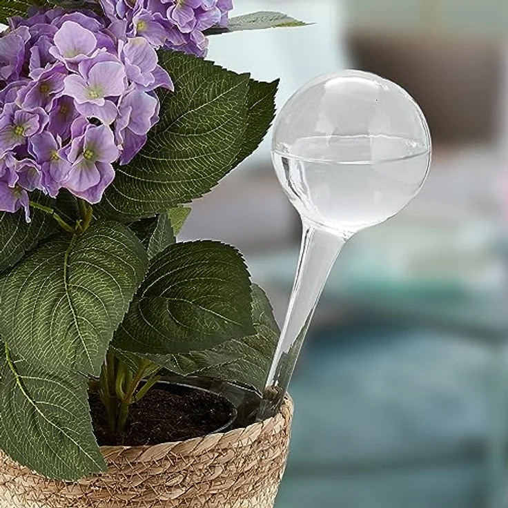 relaxdays Tropfer Bewässerungskugel 2er Set, Glas, transparent, 350 ml Füllmenge, dosierte Bewässerung für Topfpflanzen – Bild 2
