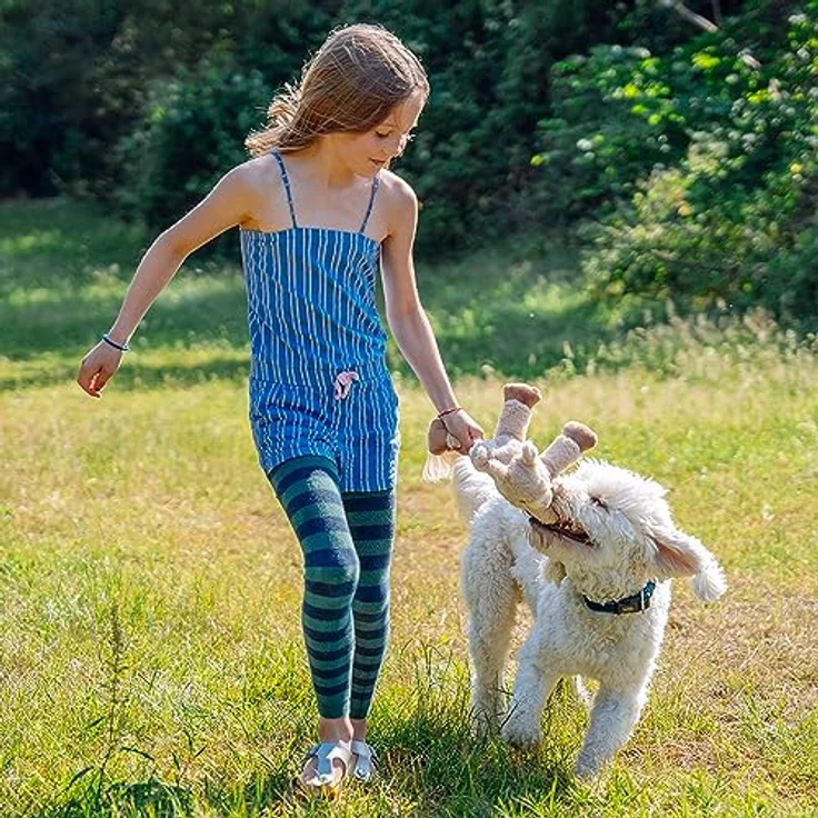 Nobby Plüschalpaka mit Seil innen, 30 cm, innovatives Tierspielzeug ohne Squeaker – Bild 3