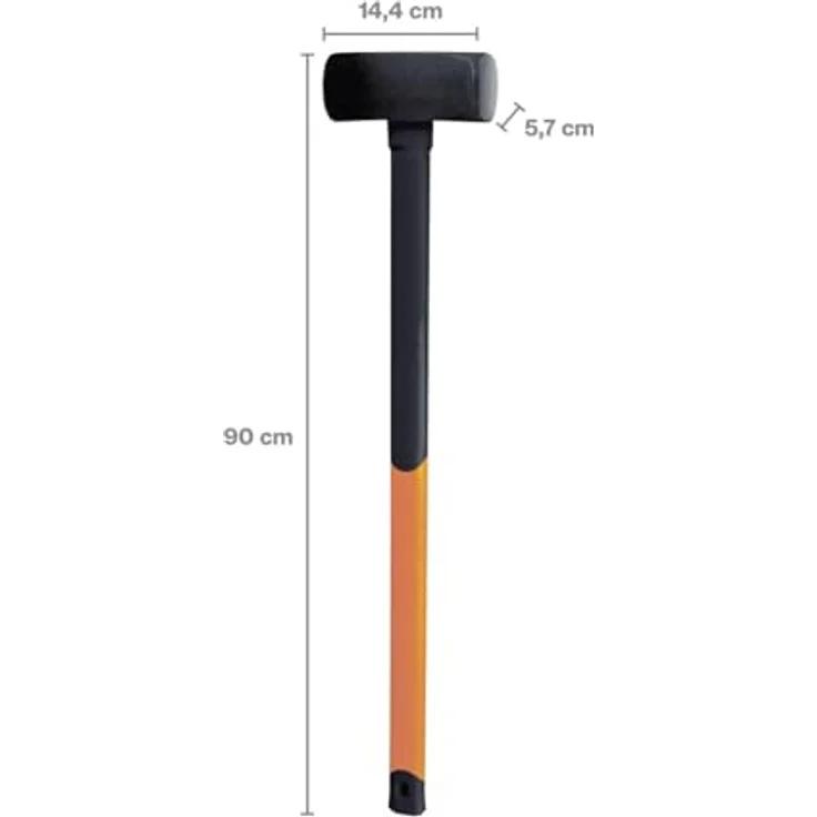Fiskars Vorschlaghammer, Gewicht: 3,9 kg, Karbonstahl (geschmiedet), Schwarz-Orange, L, 1001619 – Bild 3