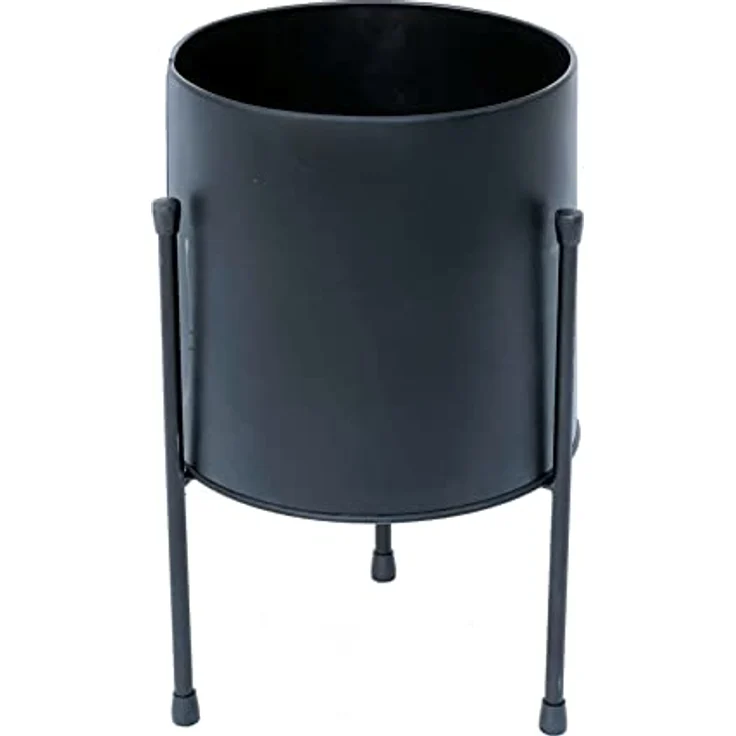 DanDiBo Blumenhocker mit Topf Metall Schwarz 32 cm Blumenständer 96261 Blumensäule Modern Pflanzenständer Pflanzenhocker – Bild 5